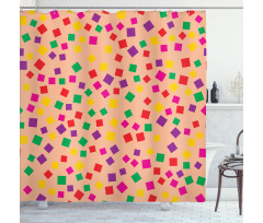 Square Motifs Scattered Shower Curtain