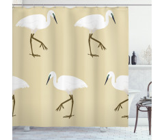 Leg Standing Heron Birds Shower Curtain