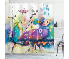 Modern Fine Art Paint Shower Curtain