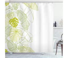 Monstera Leaf and Nature Shower Curtain