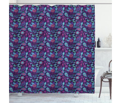 Paisley Teardrops Motif Shower Curtain