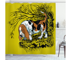 Hunting Dog Woods Shower Curtain