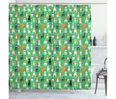 Various Species Paw Print Shower Curtain