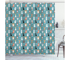 Cats and Dogs Species Shower Curtain