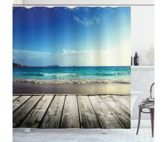 Weathered Beach Waves Shower Curtain