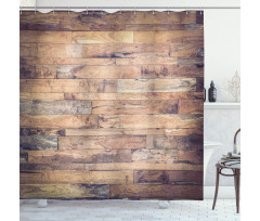 Earthy Toned Planks Shower Curtain