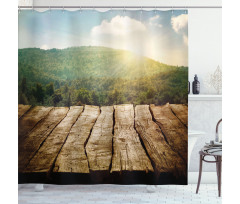 Mountain Side Landscape Shower Curtain