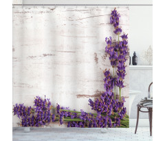 Lavender Flower Table Shower Curtain