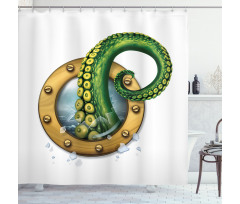 Ship Porthole Tentacles Shower Curtain