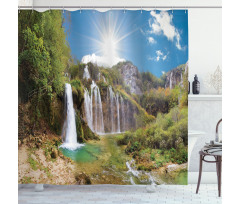 Magnificent Waterfalls Day Shower Curtain