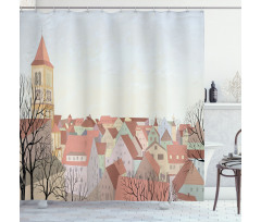 Pedestrian Town Cityscape Shower Curtain