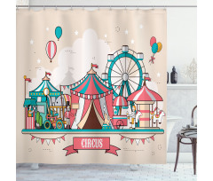 Circus Flat Balloons Shower Curtain