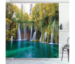 Many Small Waterfalls Photo Shower Curtain