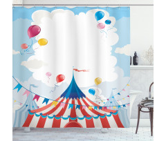 Circus Day Canvas Tent Shower Curtain