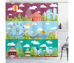 Carousels Slide Swings Shower Curtain