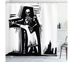 Dancing with Death Shadow Shower Curtain