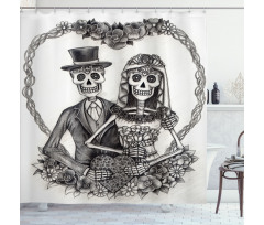 Spooky Valentines Marriage Shower Curtain