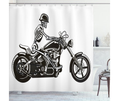 Crazy Halloween Motorbike Shower Curtain