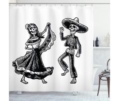 Day of the Dead Dancing Shower Curtain