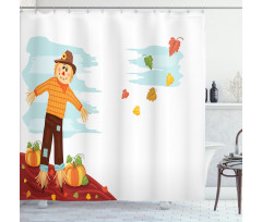 Scarecrow and Fruits Shower Curtain