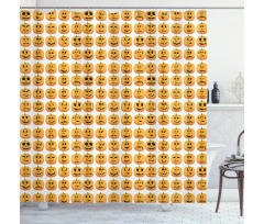 Jack O Lantern Faces Shower Curtain