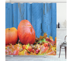 Fruit and Fall Leaf Shower Curtain