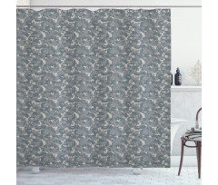 Neutral Pixel Camo Art Shower Curtain