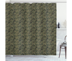 Digital Pixel Camo Shower Curtain