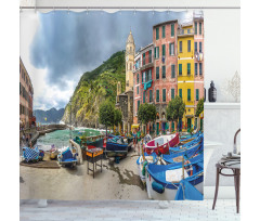 Italian Village House Boat Shower Curtain