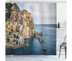 Manarola Village Panorama Shower Curtain