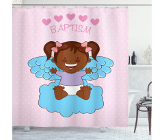 Child Flying on Clouds Shower Curtain
