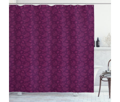 Simplistic Outline Floral Shower Curtain