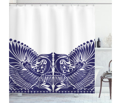 Polish Flourish Bird Print Shower Curtain