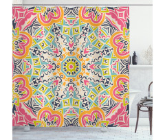 Colorful Chaotic Motif Shower Curtain