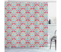 Flowers Birds and Hearts Shower Curtain