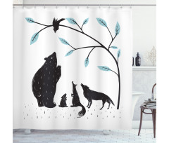 Forest Fauna Shower Curtain