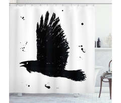 Gothic Ink Sketch Bird Shower Curtain