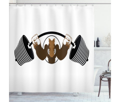 Strong Boar Lifts Barbell Shower Curtain