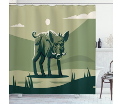 Abstract Wild Boar Pig Shower Curtain