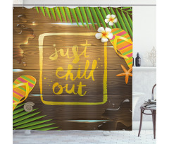 Summer Theme Calligraphy Shower Curtain