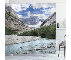 Norwegian Mountains River Shower Curtain