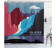 Abstract Mountains and River Shower Curtain