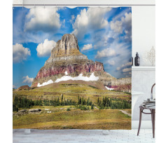 Rugged Peak and Cloudy Sky Shower Curtain