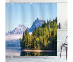 Forest with Misty Mountains Shower Curtain