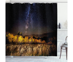 Milky Way Aspens and Tetons Shower Curtain