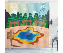 Cartoon Prismatic Spring Shower Curtain