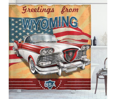 Vintage Car and Greetings Shower Curtain