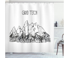 Simple Sketch Grand Teton Shower Curtain