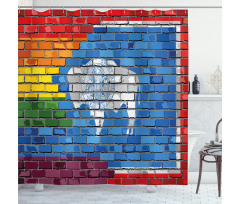 Equality State and Gay Flag Shower Curtain