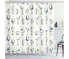 Alcohol Beverages Cocktails Shower Curtain